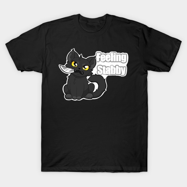 Feeling Stabby Kitty T-Shirt by dragonlord19